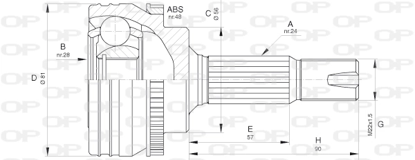 Junta homocinética exterior delantera Toyota Yaris  desde 41,44 €