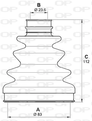 SJK726800 Open Parts Fuelle transmisión delantero exterior