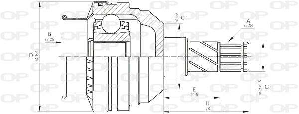 CVJ540520 Open Parts
