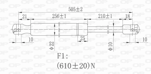 GSR604900 Open Parts Amortiguador de porton