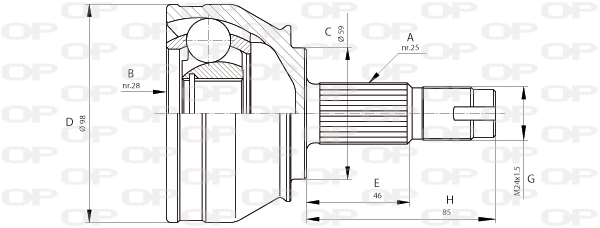 Comprar Junta homocinética exterior delantera Alfa Romeo 156 932 a bajo precio