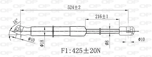 GSR648300 Open Parts Amortiguador de porton