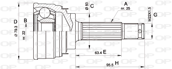 Junta homocinetica 3044K GLO