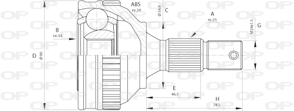 CVJ521610 Open Parts
