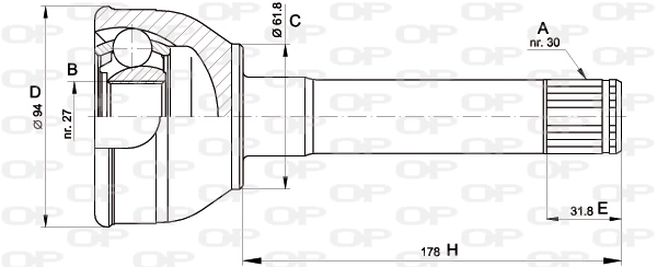 CVJ542910 Open Parts