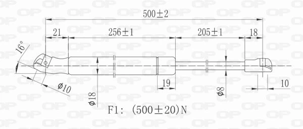 GSR602800 Open Parts Amortiguador de porton