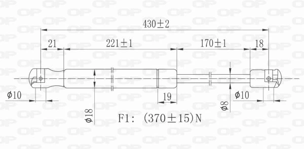 GSR612100 Open Parts Amortiguador de porton