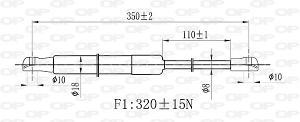 GSR648800 Open Parts Amortiguador de porton