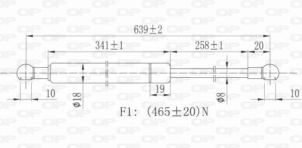 GSR613200 Open Parts Amortiguador de porton