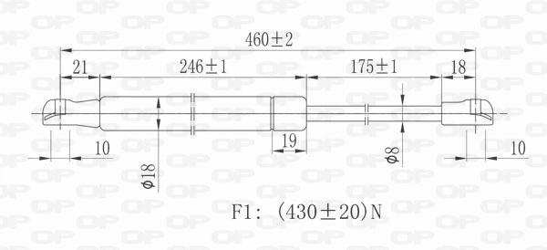 GSR620600 Open Parts Amortiguador de porton