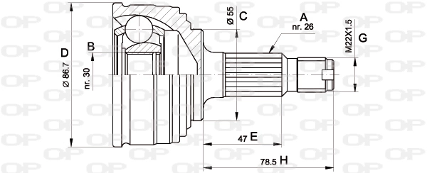 CVJ524510 Open Parts