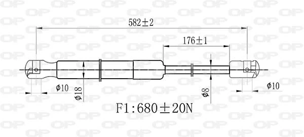 GSR645900 Open Parts Amortiguador de porton