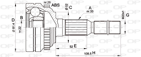 CVJ543210 Open Parts