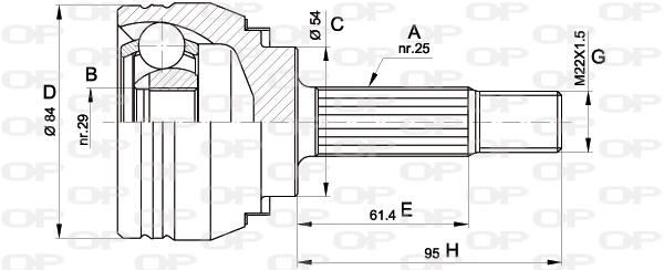 CVJ537210 Open Parts