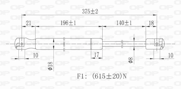 GSR607600 Open Parts Amortiguador de porton