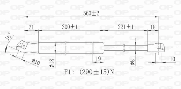 GSR608500 Open Parts Amortiguador de porton