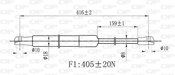 GSR649000 Open Parts Amortiguador de porton