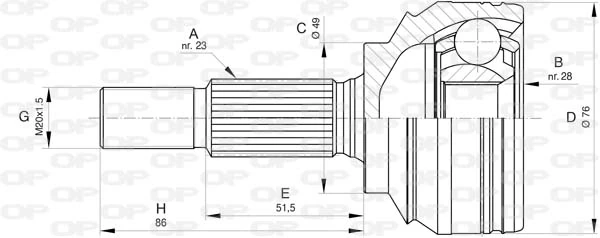 Junta homocinética exterior delantera Renault Clio 4 BH