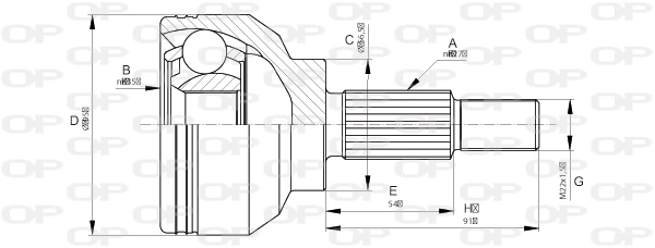 Junta homocinetica para Renault Laguna BG0, BG1