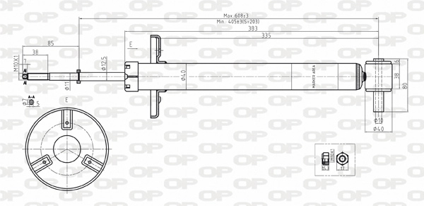 Amortiguador trasero para Audi A4 8D5