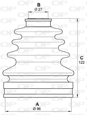 SJK715400 Open Parts Fuelle transmisión delantero exterior