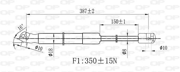GSR644600 Open Parts Amortiguador de porton