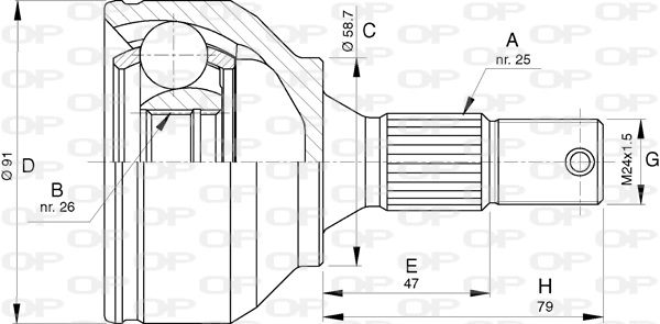 CVJ577510 Open Parts