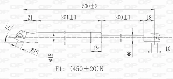 GSR630500 Open Parts Amortiguador de porton