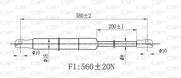 GSR644500 Open Parts Amortiguador de porton