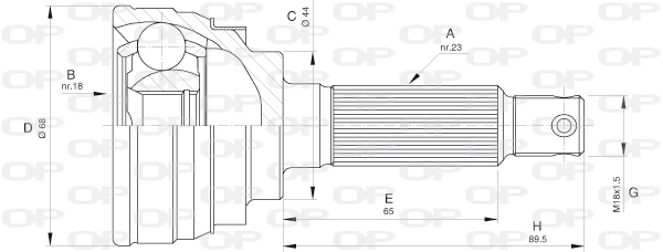 Junta homocinética exterior delantera Suzuki Alto II (EC)