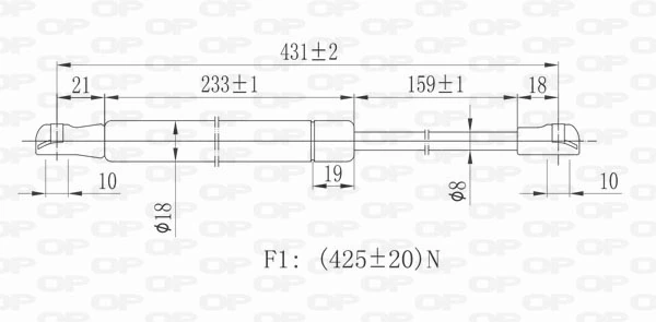 GSR612000 Open Parts Amortiguador de porton