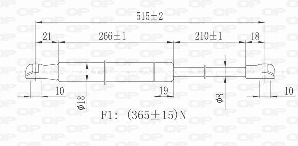 GSR613000 Open Parts Amortiguador de porton