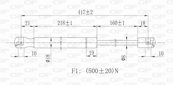 GSR616100 Open Parts Amortiguador de porton