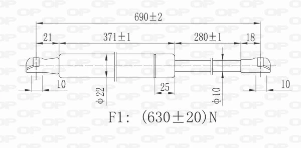 GSR605000 Open Parts Amortiguador de porton