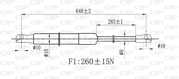 GSR649600 Open Parts Amortiguador de porton