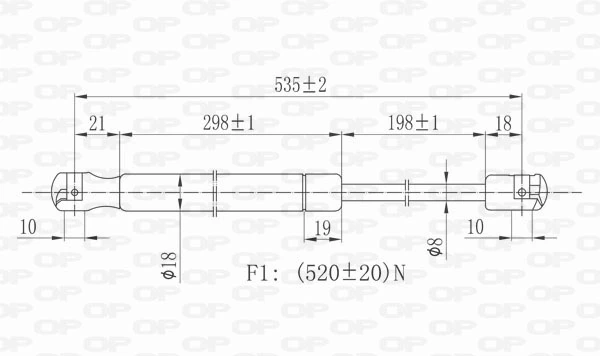 GSR642200 Open Parts Amortiguador de porton