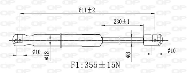 GSR648900 Open Parts Amortiguador de porton