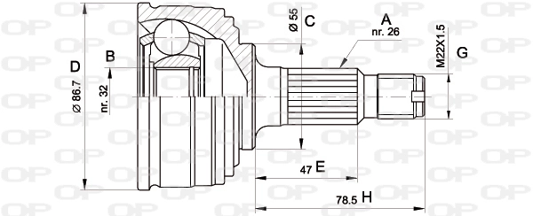 CVJ504910 Open Parts