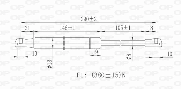 GSR609100 Open Parts Amortiguador de porton