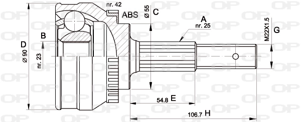 Junta homocinética exterior delantera para Nissan Almera II (N16)