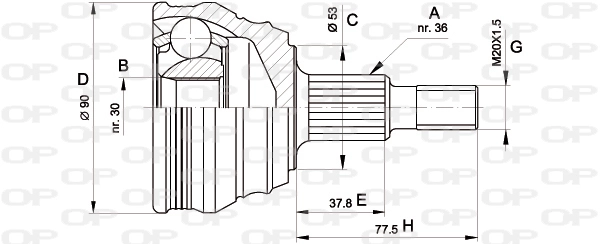 CVJ518910 Open Parts