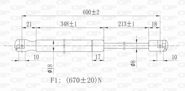 Comprar 1354844080 Peugeot/Citroen Amortiguador de puerta trasera