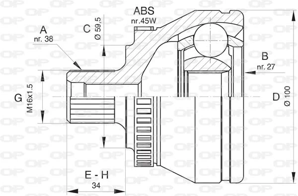 CVJ581610 Open Parts