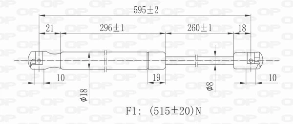 GSR601400 Open Parts Amortiguador de porton