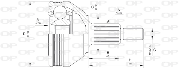CVJ560910 Open Parts