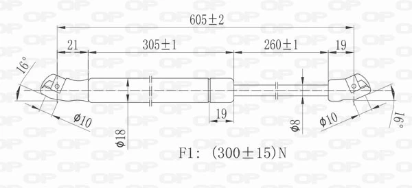 GSR635600 Open Parts Amortiguador de porton