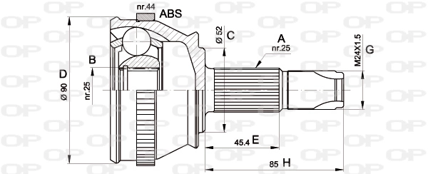 Junta homocinética Dodge Caliber  (2009-2012)