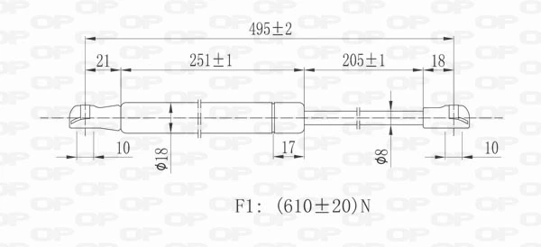 GSR637200 Open Parts Amortiguador de porton