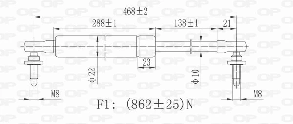 GSR603100 Open Parts Amortiguador de porton