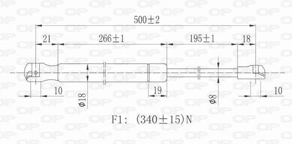 GSR609600 Open Parts Amortiguador de porton